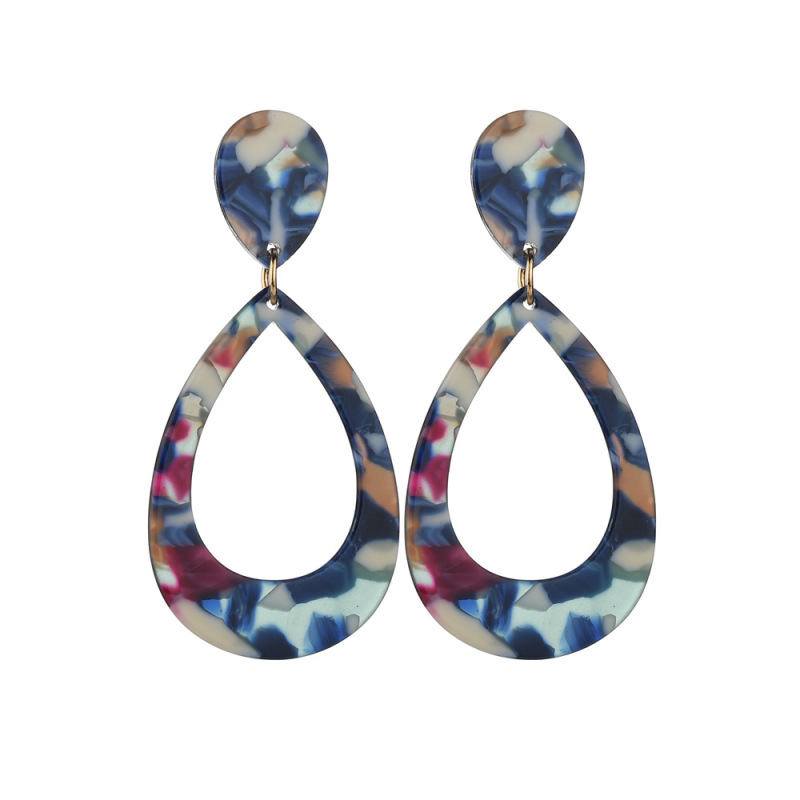 New Arrival Colorful Exaggerated Geometric Acrylic Acetate Drop Fashion Pendant Earrings for Women