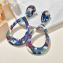 New Arrival Colorful Exaggerated Geometric Acrylic Acetate Drop Fashion Pendant Earrings for Women