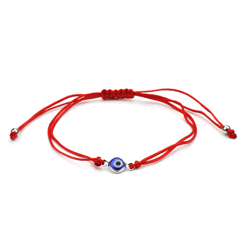 Simple Turkish blue eyes bracelet adjustable handmade woven red rope devil eye friendship hand rope evil eyes bracelet
