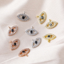 Micro Insert Zirconia Jewelry Gold Plated Pendants Devil's Eye Charms for Jewelry Making