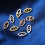 Micro Insert Zirconia Jewelry Gold Plated Pendants Devil's Eye Charms for Jewelry Making