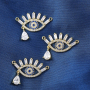 Micro Insert Zirconia Jewelry Gold Plated Pendants Devil's Eye Charms for Jewelry Making