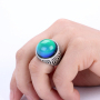 Alloy Mood Stone Ring Silver Plated Gemstone Rings Channel Setting Glass Women's Gift Bar Setting Bohemian Top Sale High Quality