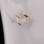 Fashion Design Womens Micro Insert Ring Stud Earring Crystal Butterfly 925 Sterling Silver Tassel Earrings Stainless Steel