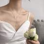 Simple cute women accessories jewelry ins style sweet pearl diamond studded collarbone chain necklace