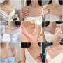 Simple cute women accessories jewelry ins style sweet pearl diamond studded collarbone chain necklace
