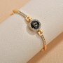 Fashion Trendy Adjustable Micro Paved Zircon Round Zodiac Bracelet Personalized 12 Astrology Bangle for Women