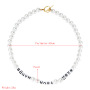 Ins Style Simple Temperament Small Fresh Short Neck Chain Accessories Fashion Personality Letter Pearl Necklace