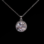 Classic Design Round Diamond Insert S925 Silver Pendant Jewelry Necklace
