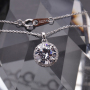 Classic Design Round Diamond Insert S925 Silver Pendant Jewelry Necklace