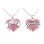 Hotsale Exquisite Charm L Grace Crystal Heart Necklaces Set Mom Big Sis Middle Baby Sister