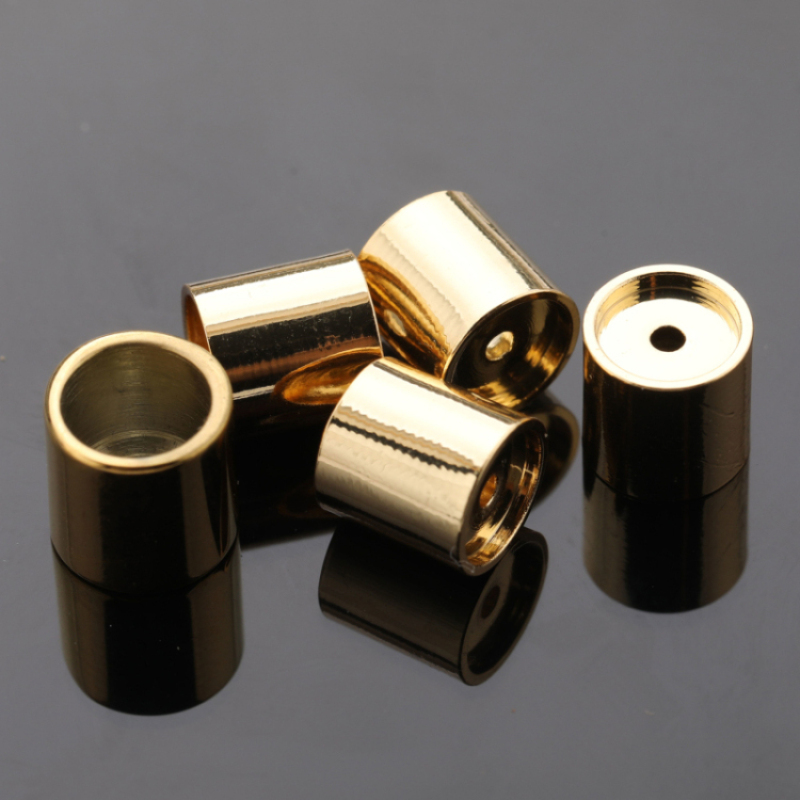 Metal Spacer Beads Cylinder Stainless Steel 18K Gold 7mm for Bracelet Making Customized 228-OS CN;ZHE METALS Accept Luxury 5 PCS