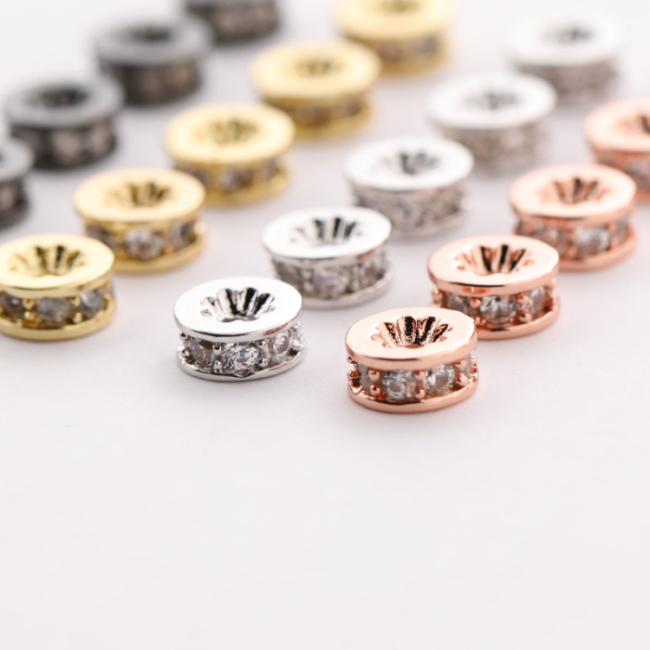 2021 High Quality DIY Jewelry Accessories Round Metal Crystal Spacer Beads Charm