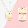 Wholesale Women Fashion Accessories 14K Real Gold Plated Round Disc Design Long Chain Charm Jewelry Pendant Necklace