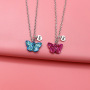 2Pcs/Set Best Friends Forever Couple Gift Jewelry Butterfly Pendant Necklaces Set Chain Necklace