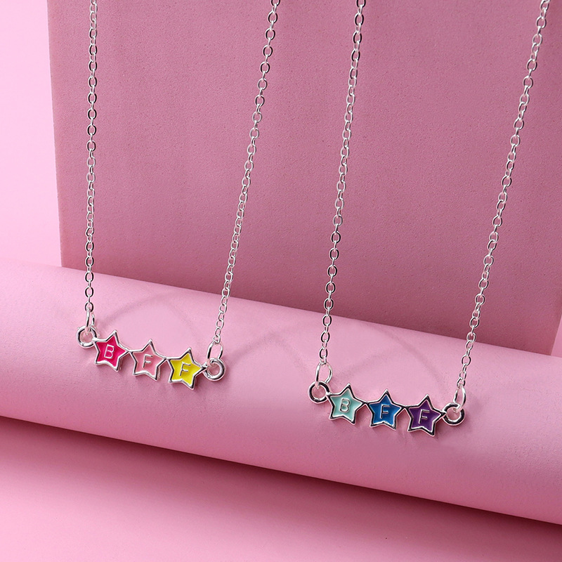 2Pcs/Set Best Friends Forever Couple Gift Jewelry Butterfly Pendant Necklaces Set Chain Necklace