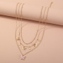 Multi-layer butterfly necklace for women delicate girl simple retro set diamond collarbone chain choker chain