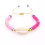 Bohemian Style Shell Colorful Polymer Clay Friendship Jewellery Travel Bracelets Hand Charm Bracelets Gold Plated Multicolor T/T