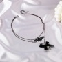 Personalized crystal lady jewelry Gothic bat skull Halloween bow pendant necklace