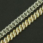 CZ Zircon 18K Gold Silver Plated Miami Alloy Cuban Link Chain Necklace Men Jewelry Hiphop Cuban Link Necklace