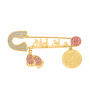 Muslim cartoon alloy electroplating geometric national tide color matching brooch