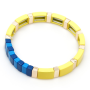 Drop Shipping Hot Sale New Creative Style Colorful Square Alloy Bracelet Men and Women Elastic Bracelet