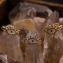 Fashion Jewelry Rainbow CZ Micro Pave Gold Plating Turkish Evil Eyes Adjustable Ring For Valentine gifts