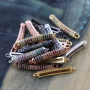 Multi Colors Crystal Micro Pave Double Hoop Pendants Curved Copper Tube Charm Pendants