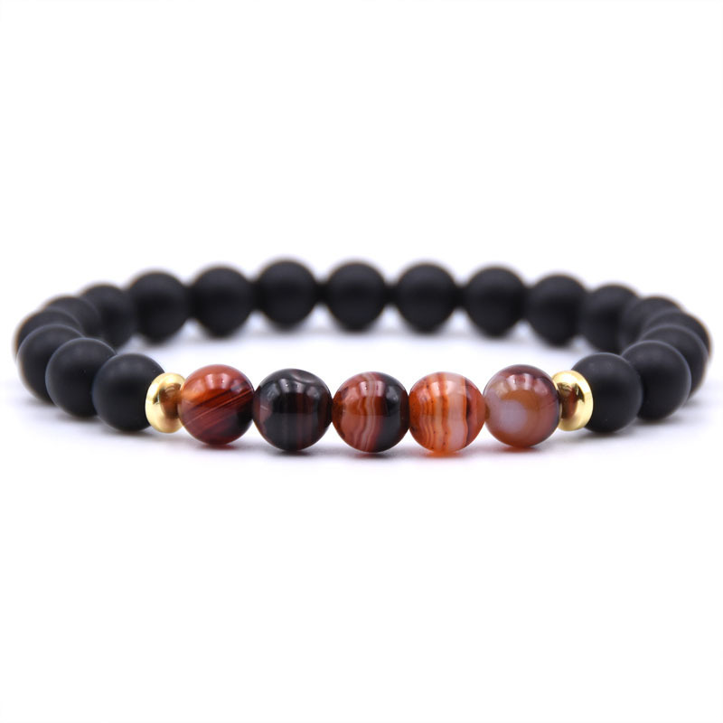 2021 Custom Best Selling Cool Smooth 8mm Natural Stone Beaded Bracelet Mens Bead Bracelets Stone Bead Bracelets