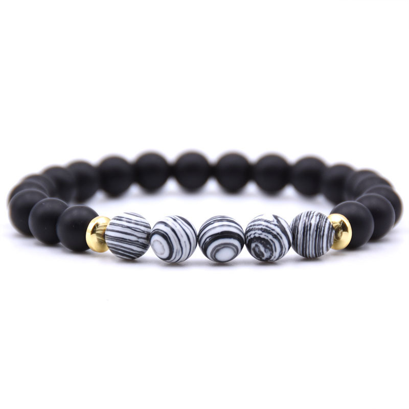 2021 Custom Best Selling Cool Smooth 8mm Natural Stone Beaded Bracelet Mens Bead Bracelets Stone Bead Bracelets
