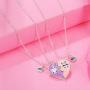 BFF 2Pcs/Set Best Friends Forever Broken Heart Couple Unicorn Set Chain Pendant Necklace