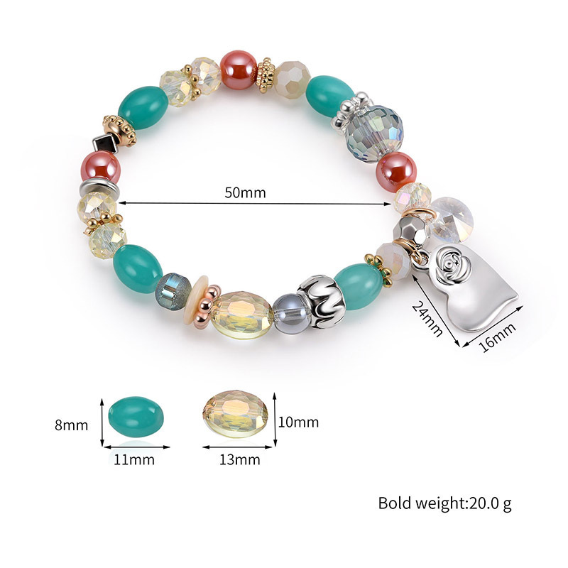 Fashion Design 3 Styles Natural Stone Jewelry Bracelets Bangles Colorful Beads Metal Charm Bracelet Accessories Women Wholesale