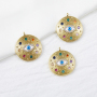 Gold Plated Necklace Pendants Simple Designer Pendants Enamel Devil's Eye Charms for Jewelry Making