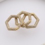 Custom Wholesale Fashion Korean Gold Plated Copper Hexagon Shaped Zircon DIY Jewelry Accessory for Bracelet Necklace Making