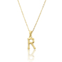 High Quality Retro Gold Plated Stainless Steel Letter Pendant Necklace for Sale