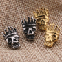 2021 Trendy Jewelry Accessories Gold Plated Stainless Steel Skull Crown Charm for Jewelry Making