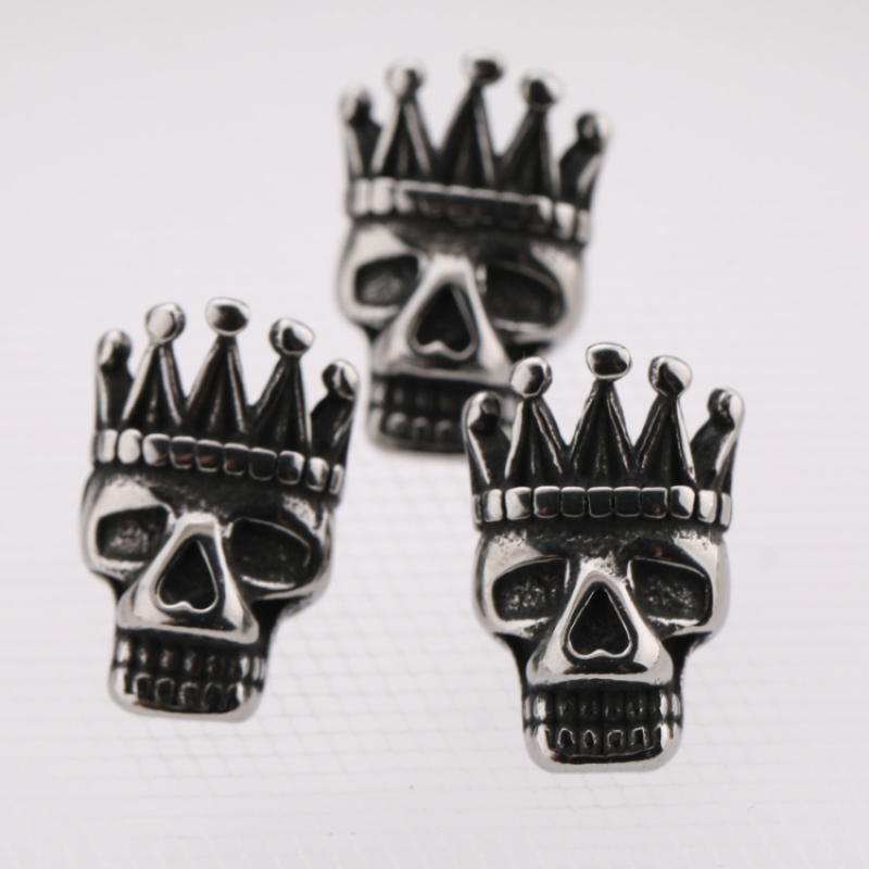 2021 Trendy Jewelry Accessories Gold Plated Stainless Steel Skull Crown Charm for Jewelry Making