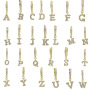 Delicate Women Gold Plated Micro Pave Zircon Brass Letter Charm Earring
