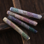 Multi-color Diamond Zircon Bend DIY Jewelry Micro-set Necklace Bracelet Connector Micro Pave Long Tube Charms Pendants or Charms