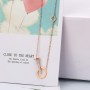 Classic Design Rose Gold Plated CZ Micro Insert Zirconia Pendant Necklace Hollow Clover Flower Necklace