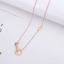 Classic Design Rose Gold Plated CZ Micro Insert Zirconia Pendant Necklace Hollow Clover Flower Necklace