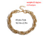 Punk Style Geometric Thread Splicing Necklace Jewelry Cuban Link Hip Hop Thick Gold Twist Chain Necklace For Women