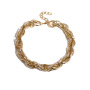 Punk Style Geometric Thread Splicing Necklace Jewelry Cuban Link Hip Hop Thick Gold Twist Chain Necklace For Women