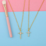 Modern Design Ins Style 18K Gold Simple Short Clavicle Chain Student Versatile Cross Necklace For Girl Gift