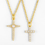 Modern Design Ins Style 18K Gold Simple Short Clavicle Chain Student Versatile Cross Necklace For Girl Gift