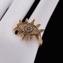 Trendy And Creative Multi CZ Micro Pave Gold Plating Evils Eye Adjustable Ring For Lady gifts