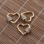 Fashion DIY Jewelry Accessory 18K Gold Plated CZ Micro Pave Brass Love Heart Carabiner Clasp for Women