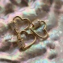 Fashion DIY Jewelry Accessory 18K Gold Plated CZ Micro Pave Brass Love Heart Carabiner Clasp for Women