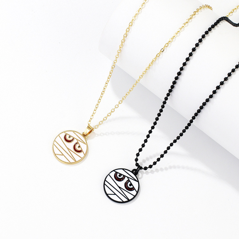 Personalized hip hop Halloween mummy witch pendant jewelry ghost festival holiday theme skull necklace