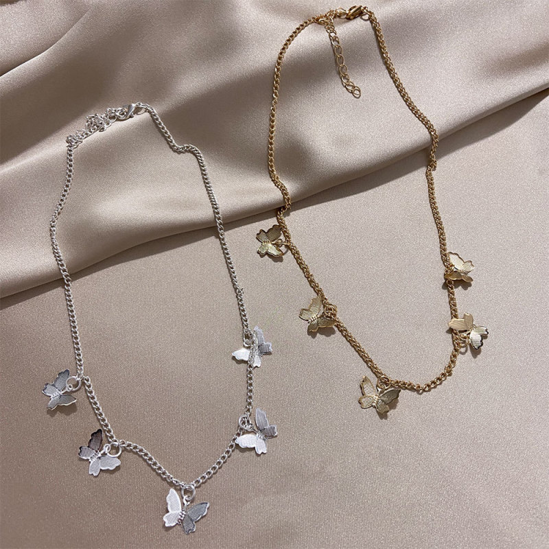 Simple Design Gold plated Women Accessories Jewelry Bohemian Charm Butterfly Pendant Necklace